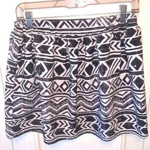 BCX Flounced Aztec print summer skirt M‎